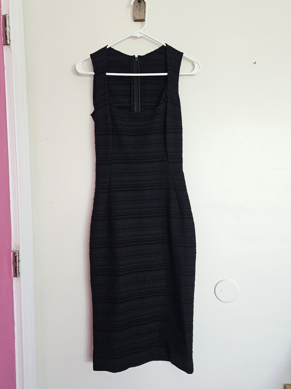 Vintage Dolce & Gabbana Authentic Black Square-Neck Midi Bodycon Dress Size 40 - Picture 2 of 7